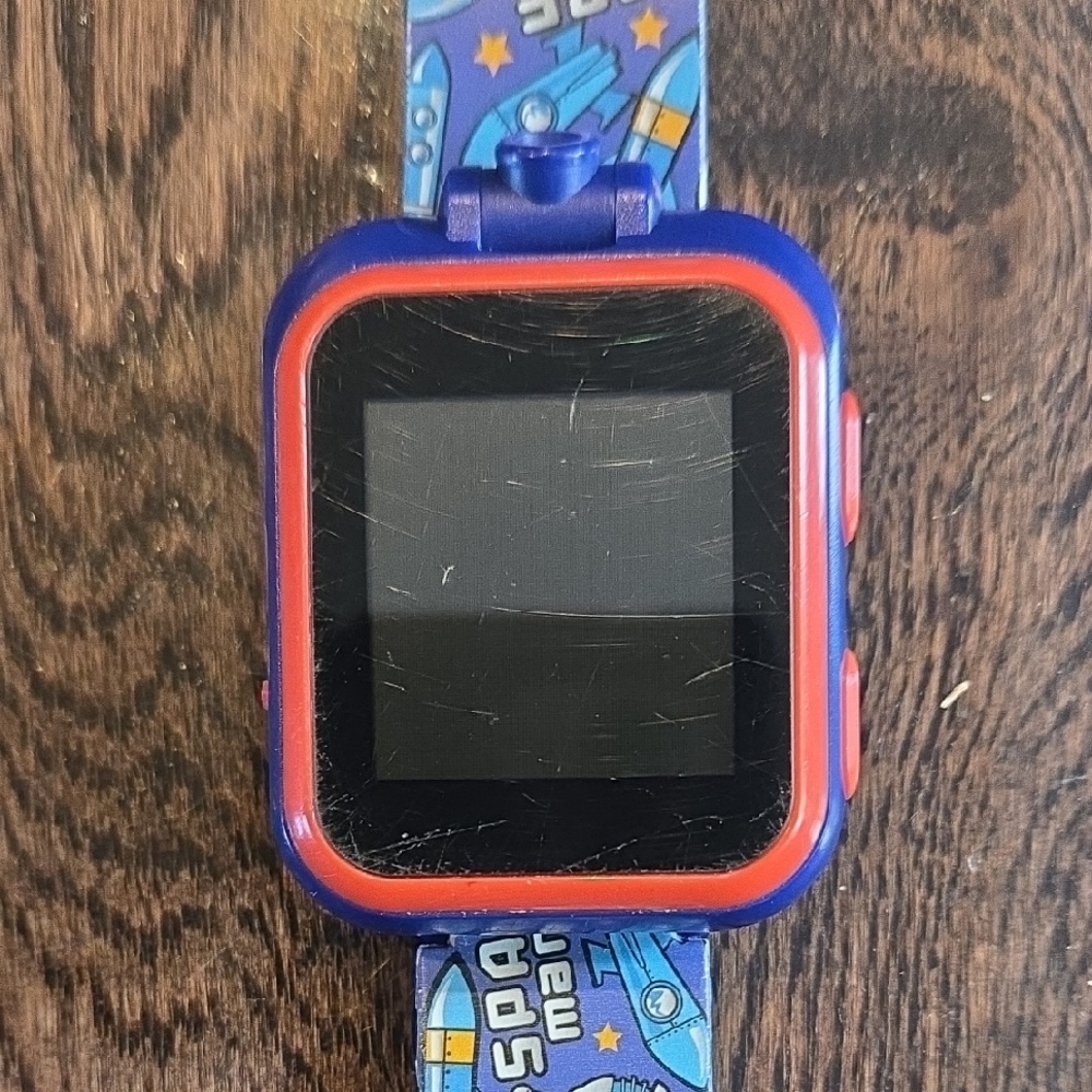 Space-Themed Blue and Red Kids Smartwatch